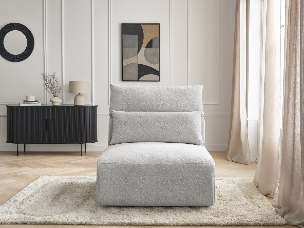 JANA 1-zits chaise longue met hoofdsteun voor modulaire bank, gemêleerde stof