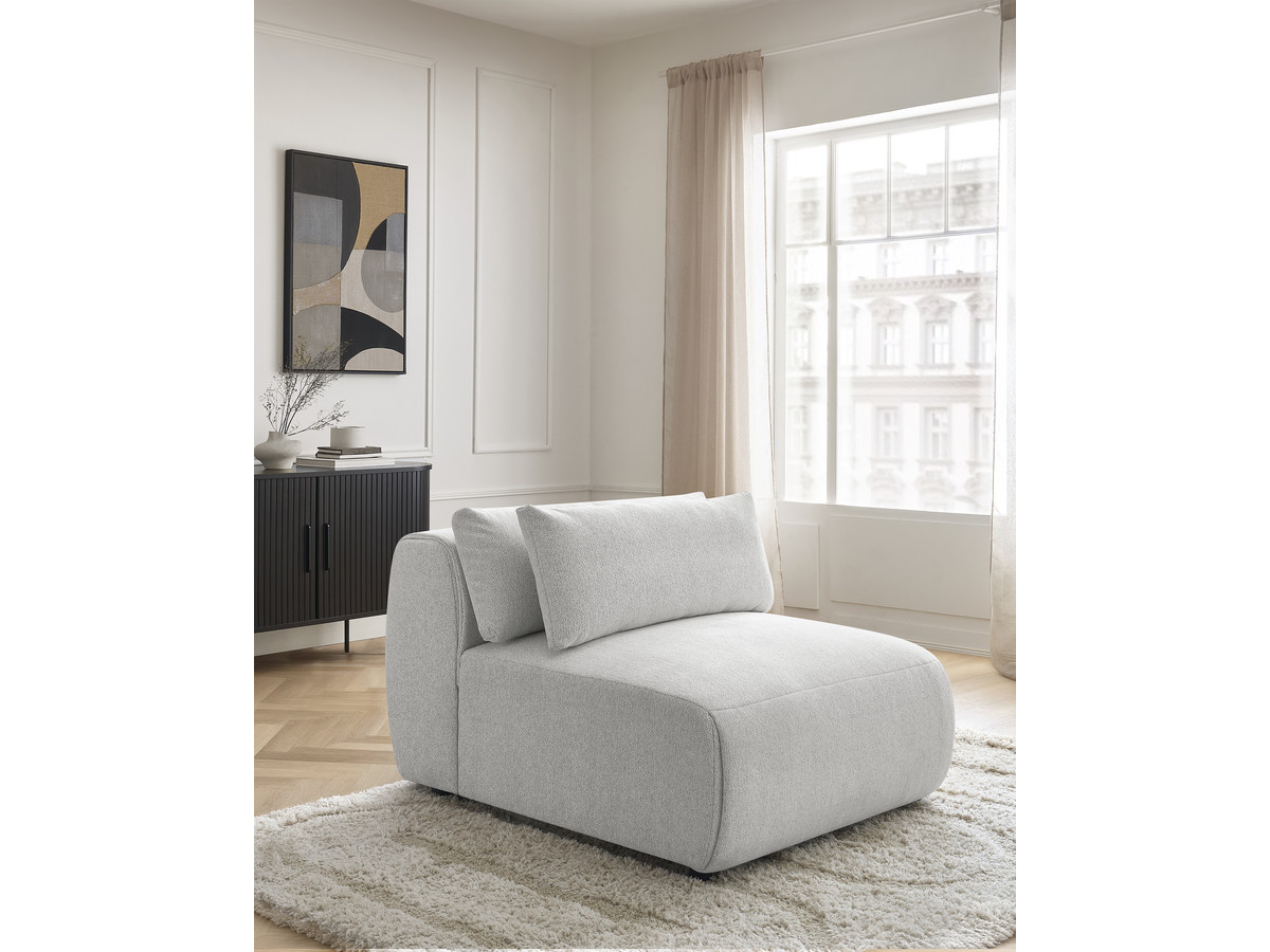 JANA 1-zits chaise longue met hoofdsteun voor modulaire bank, gemêleerde stof