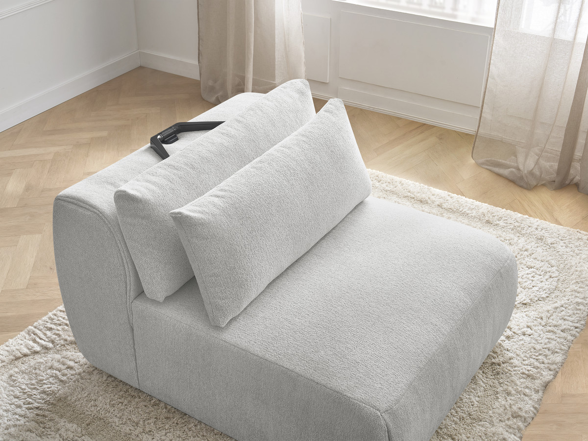 JANA 1-zits chaise longue met hoofdsteun voor modulaire bank, gemêleerde stof