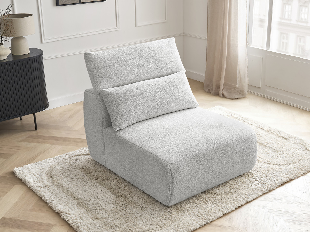 JANA 1-zits chaise longue met hoofdsteun voor modulaire bank, gemêleerde stof