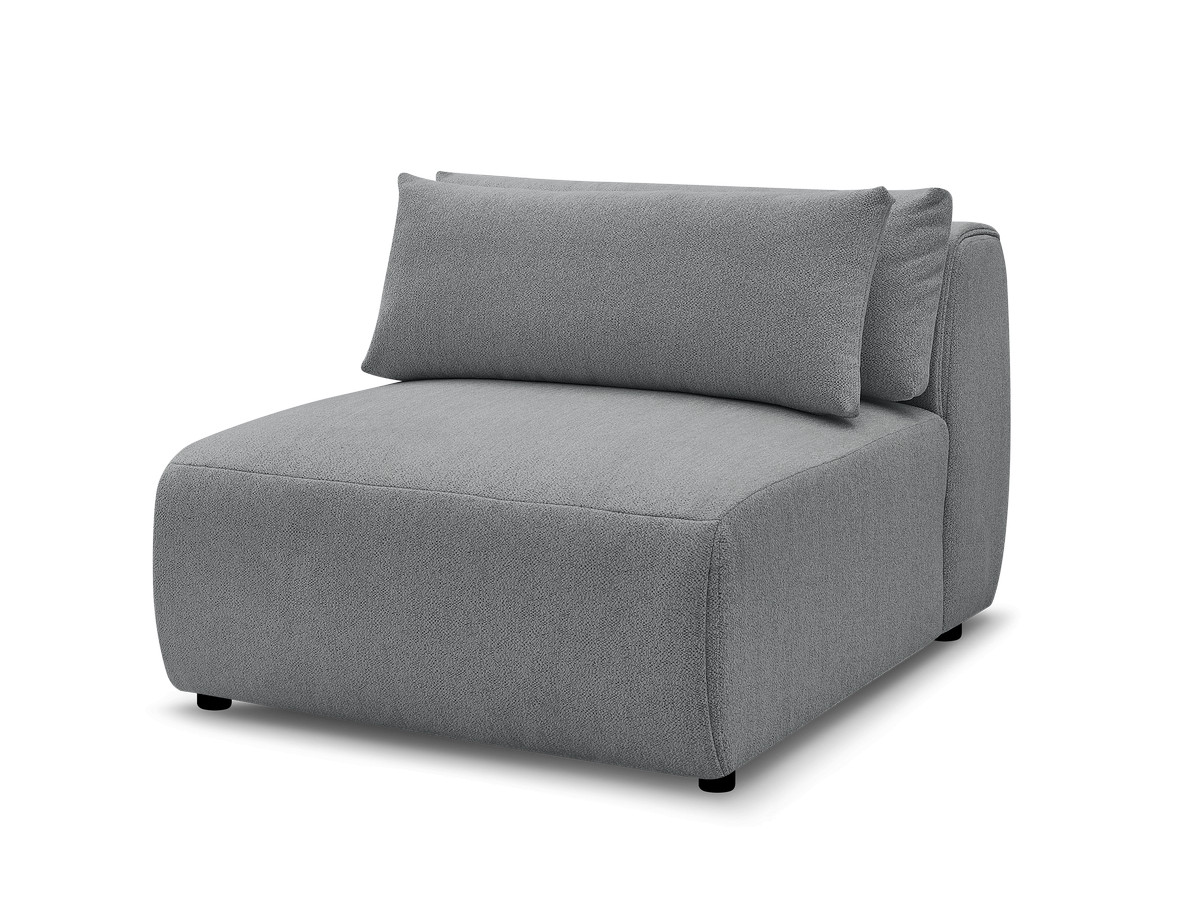 jana 1-zits chaise longue met hoofdsteun voor modulaire bank, gemêleerde stof gekleurd donkergrijs