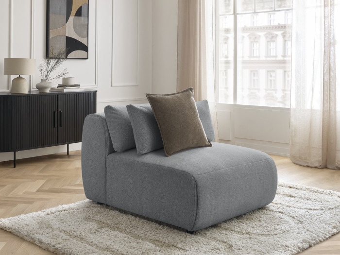 Chauffeuse 1 place avec têtière pour canapé modulable JANA tissu chiné