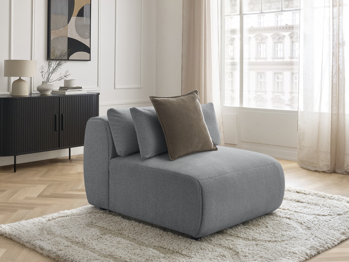 JANA 1-zits chaise longue met hoofdsteun voor modulaire bank, gemêleerde stof
