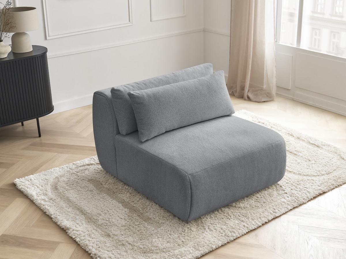 JANA 1-zits chaise longue met hoofdsteun voor modulaire bank, gemêleerde stof
