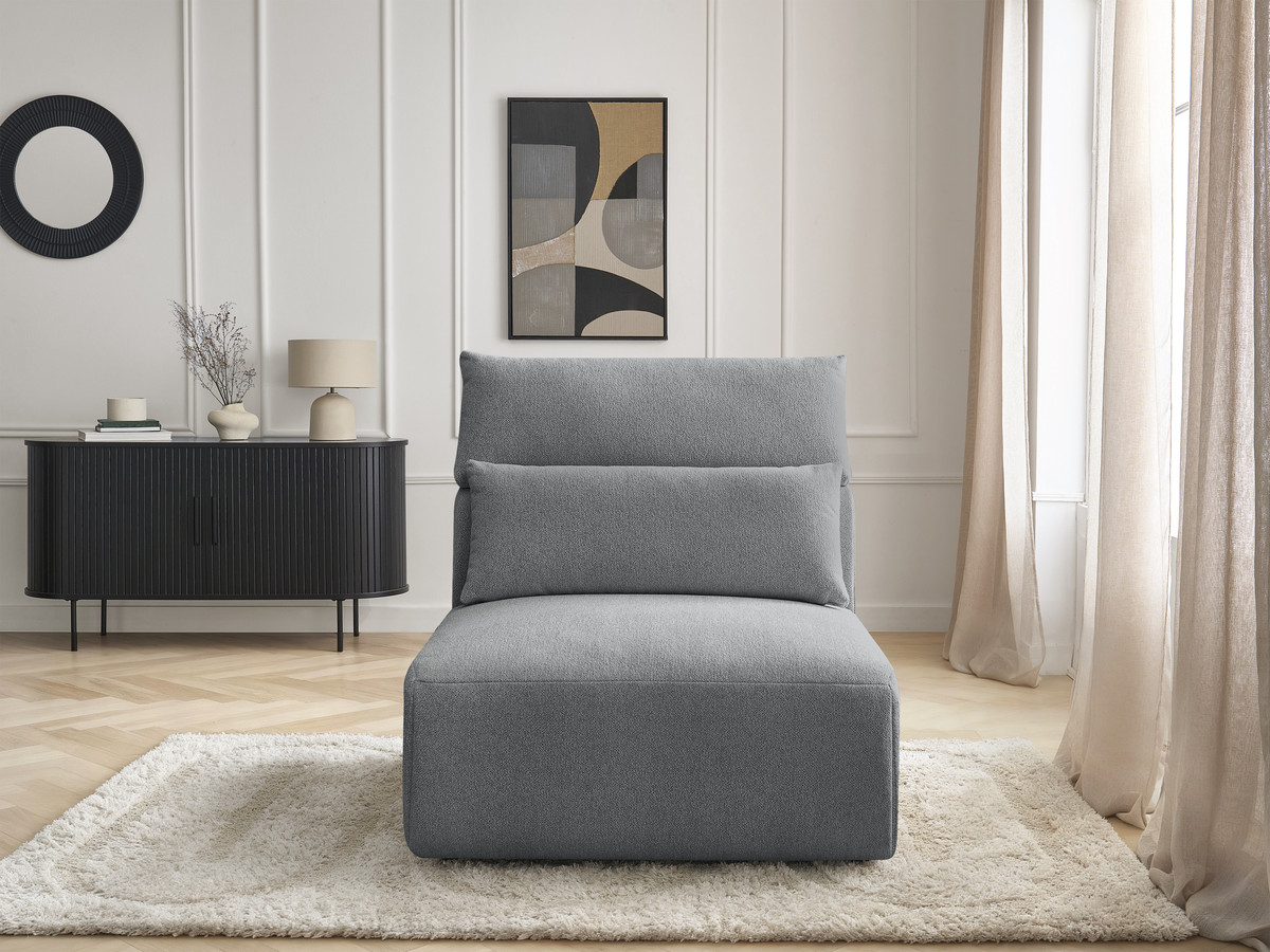 JANA 1-zits chaise longue met hoofdsteun voor modulaire bank, gemêleerde stof
