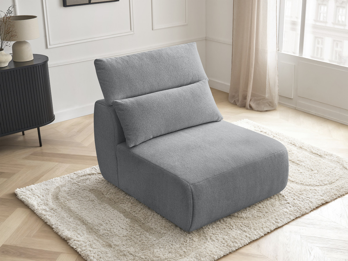 JANA 1-zits chaise longue met hoofdsteun voor modulaire bank, gemêleerde stof