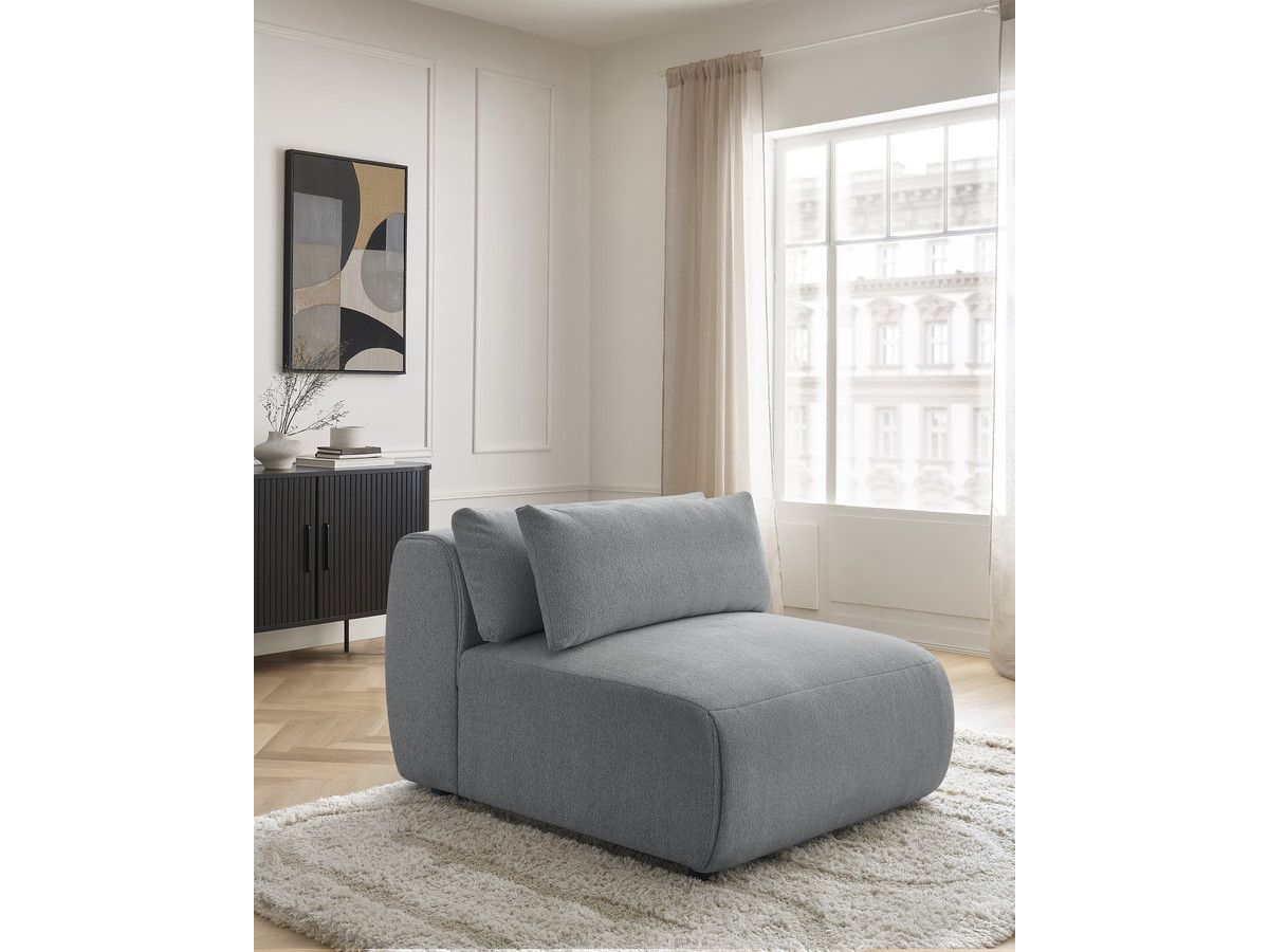 JANA 1-zits chaise longue met hoofdsteun voor modulaire bank, gemêleerde stof