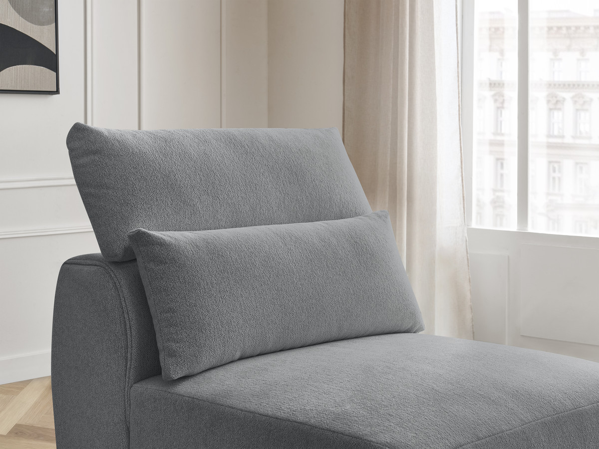 JANA 1-zits chaise longue met hoofdsteun voor modulaire bank, gemêleerde stof