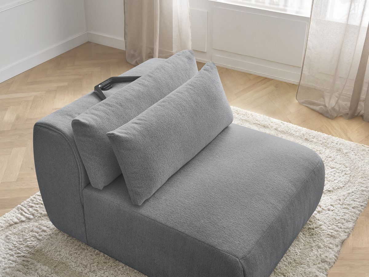 JANA 1-zits chaise longue met hoofdsteun voor modulaire bank, gemêleerde stof