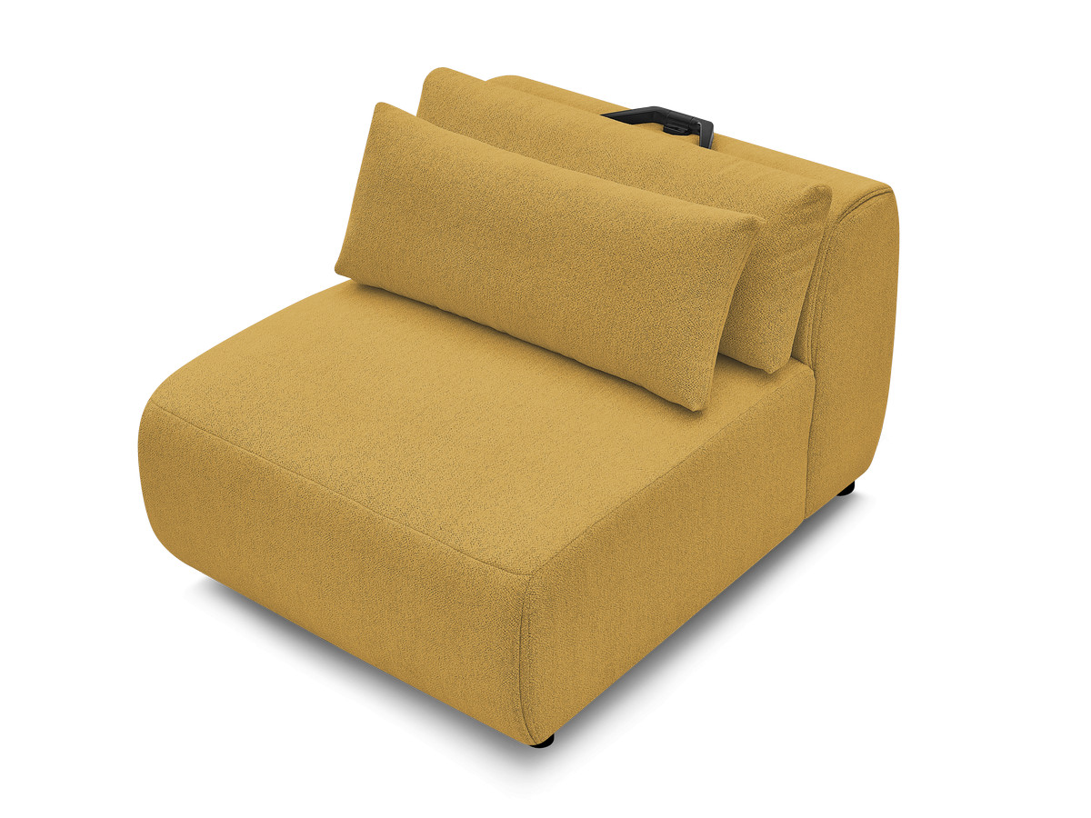 jana 1-zits chaise longue met hoofdsteun voor modulaire bank, gemêleerde stof gekleurd geel