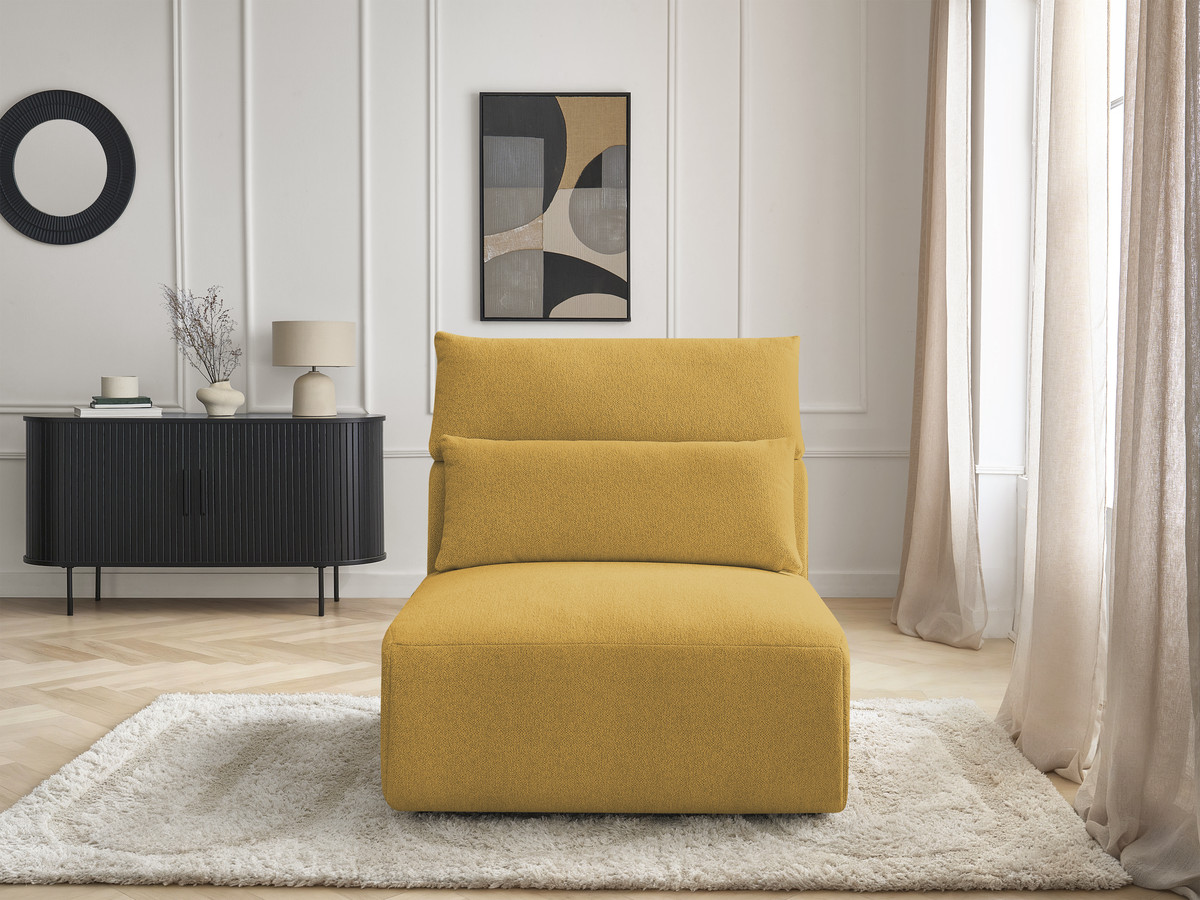 JANA 1-zits chaise longue met hoofdsteun voor modulaire bank, gemêleerde stof