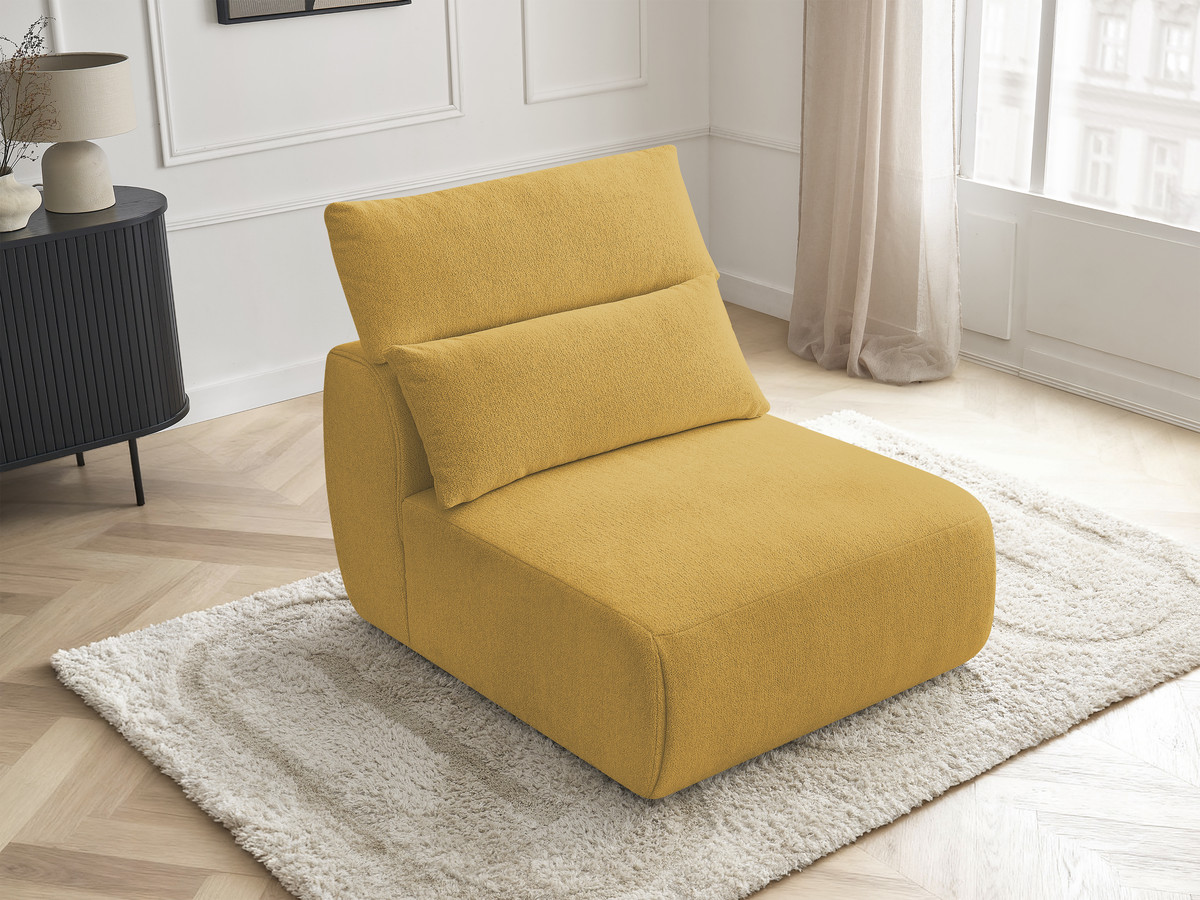 JANA 1-zits chaise longue met hoofdsteun voor modulaire bank, gemêleerde stof