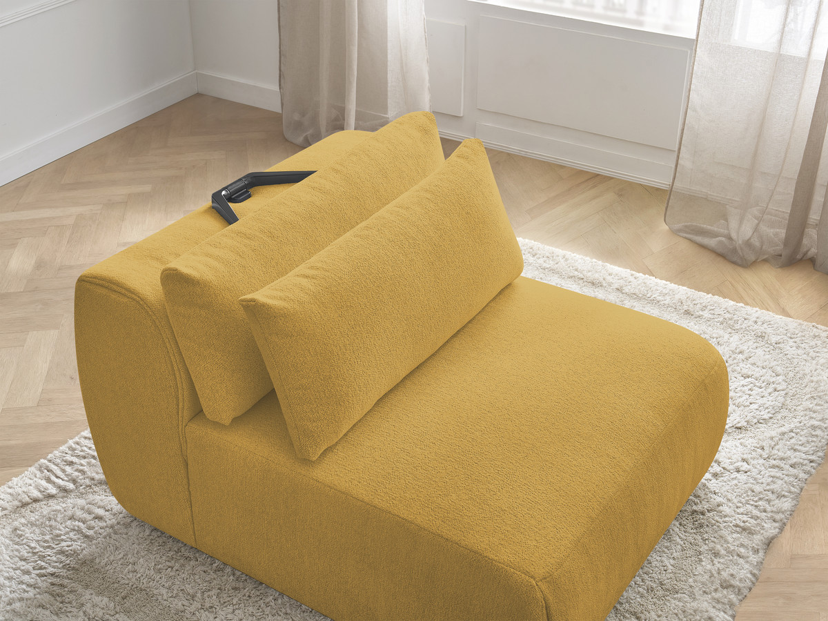 JANA 1-zits chaise longue met hoofdsteun voor modulaire bank, gemêleerde stof