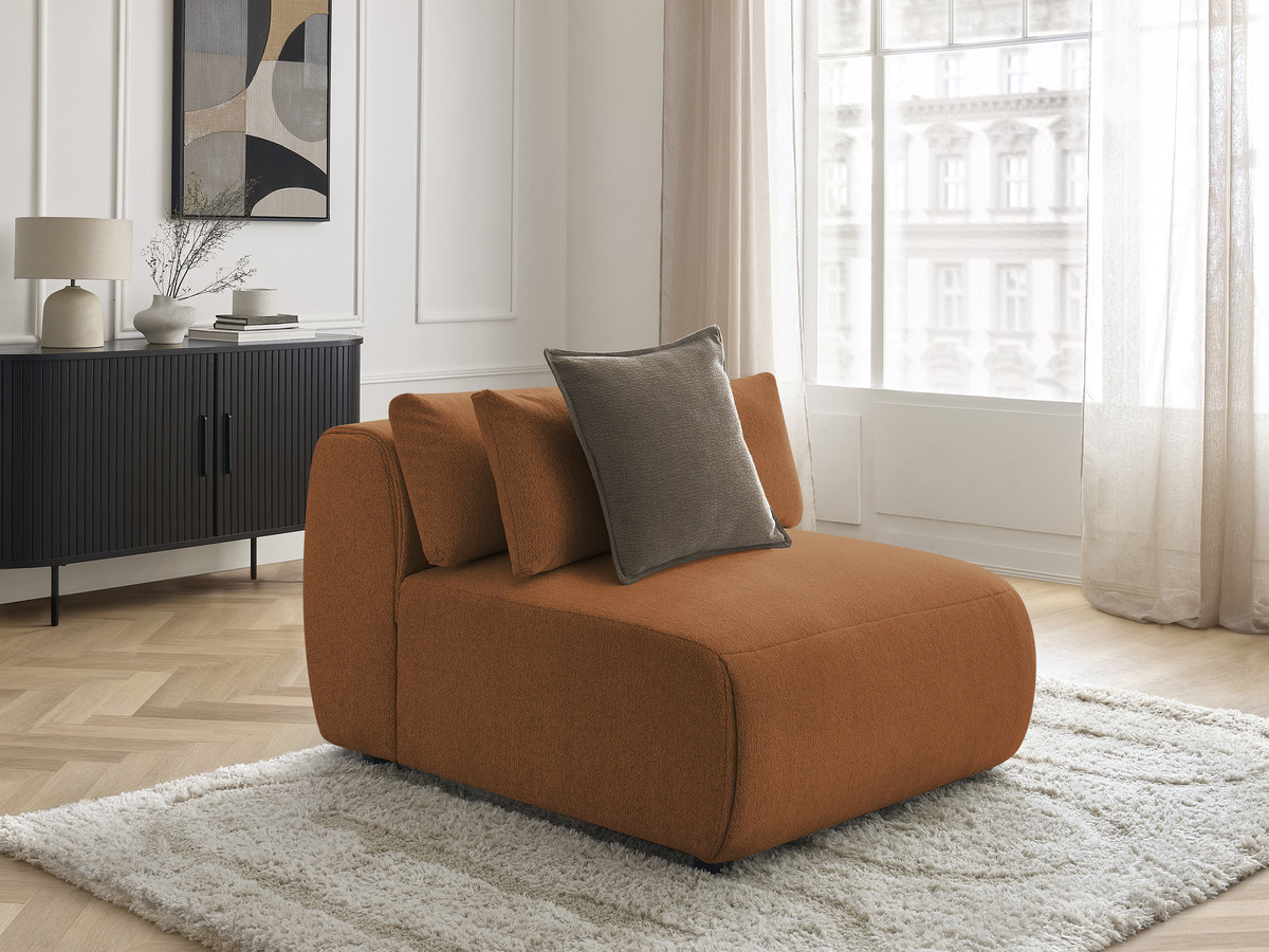 JANA 1-zits chaise longue met hoofdsteun voor modulaire bank, gemêleerde stof