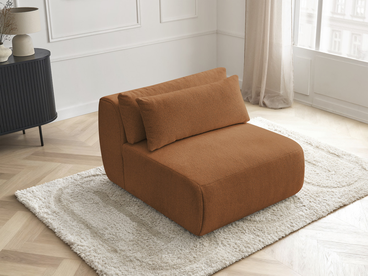 JANA 1-zits chaise longue met hoofdsteun voor modulaire bank, gemêleerde stof