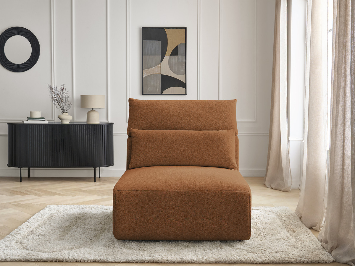 JANA 1-zits chaise longue met hoofdsteun voor modulaire bank, gemêleerde stof