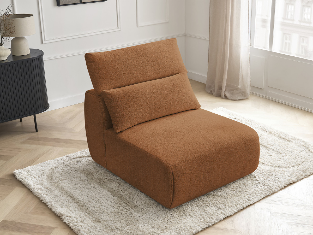 JANA 1-zits chaise longue met hoofdsteun voor modulaire bank, gemêleerde stof