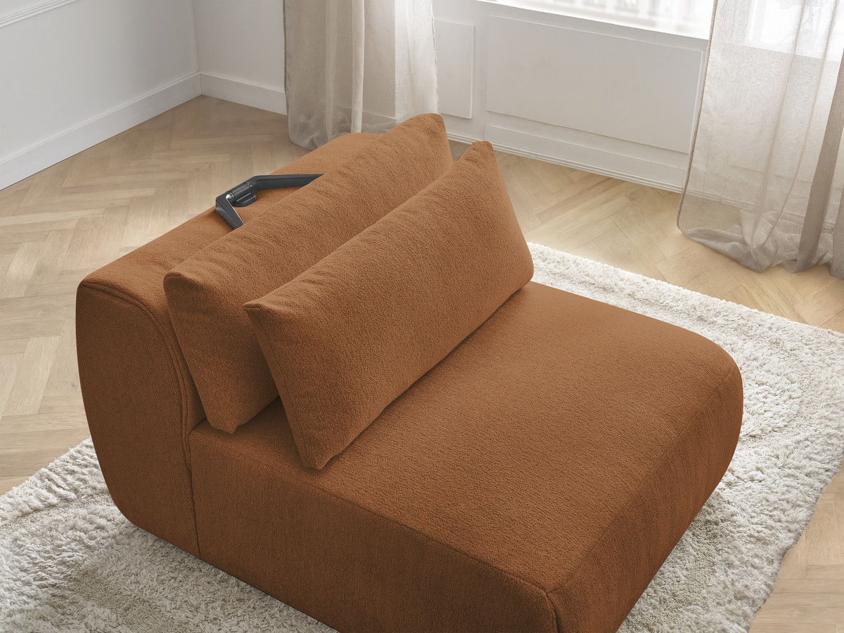 JANA 1-zits chaise longue met hoofdsteun voor modulaire bank, gemêleerde stof