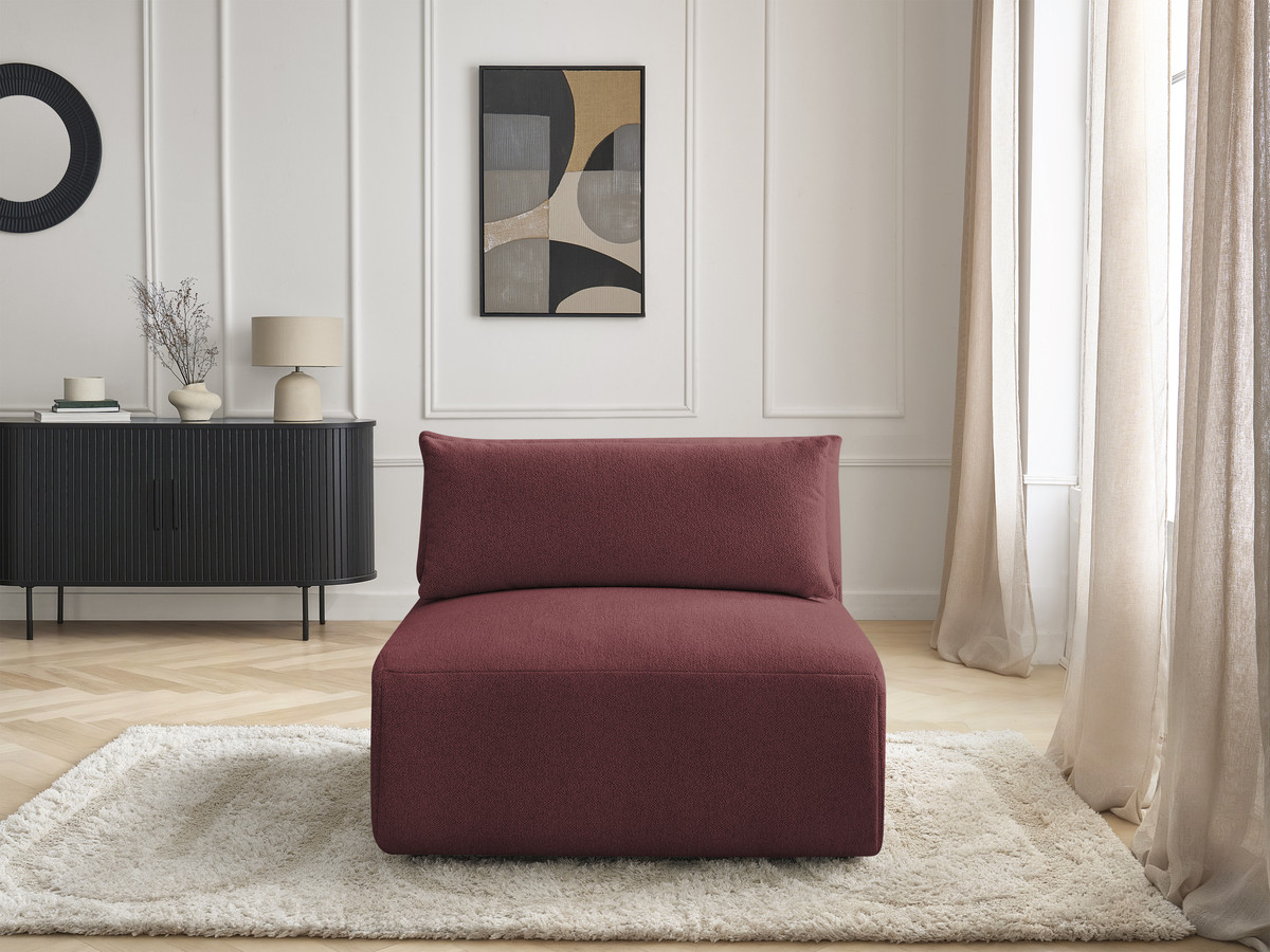 Chauffeuse 1 place avec têtière pour canapé modulable JANA chiné rouge — vue 5