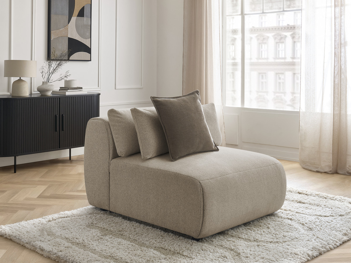 JANA 1-zits chaise longue met hoofdsteun voor modulaire bank, gemêleerde stof