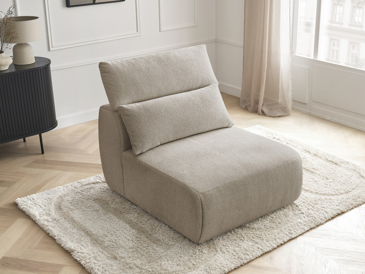 JANA 1-zits chaise longue met hoofdsteun voor modulaire bank, gemêleerde stof