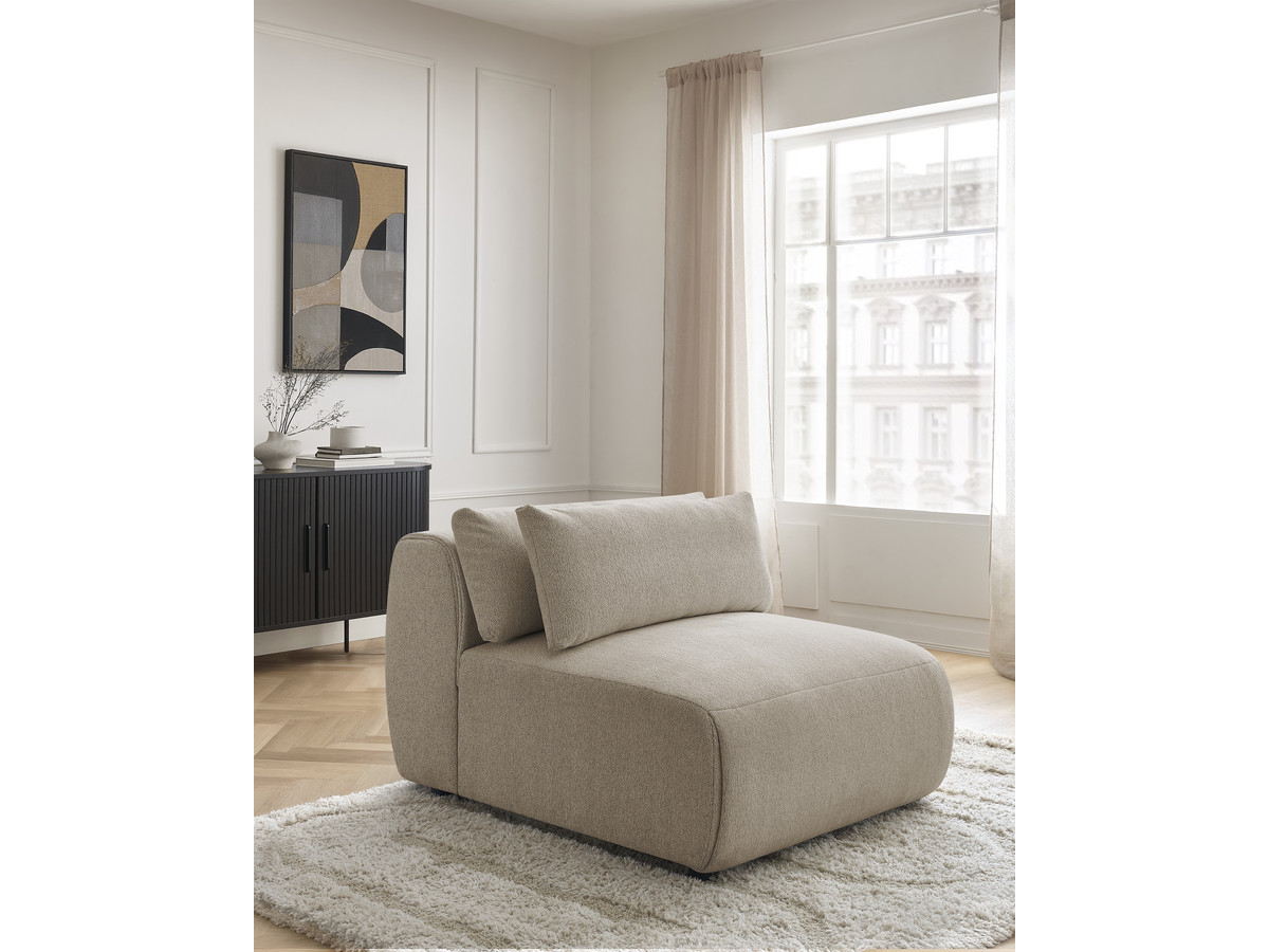 JANA 1-zits chaise longue met hoofdsteun voor modulaire bank, gemêleerde stof