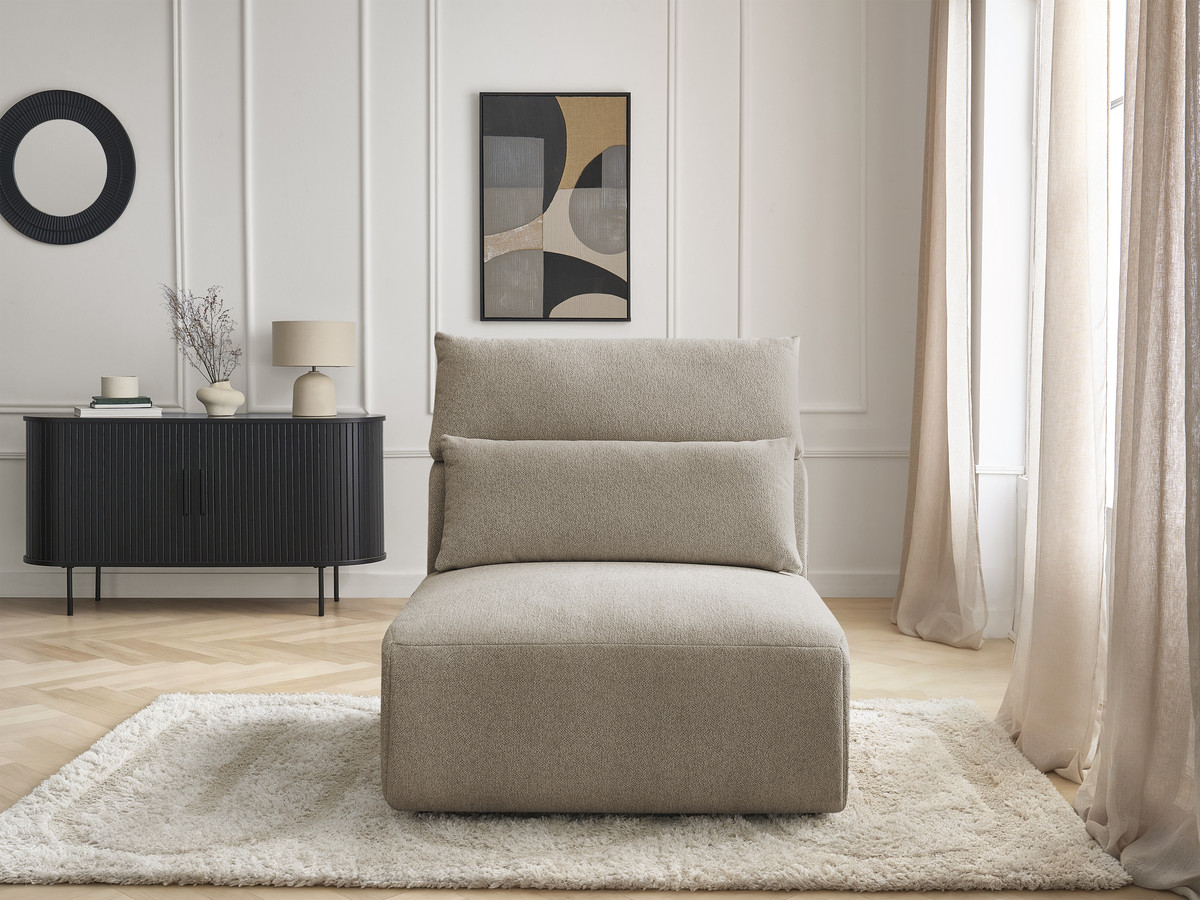 JANA 1-zits chaise longue met hoofdsteun voor modulaire bank, gemêleerde stof