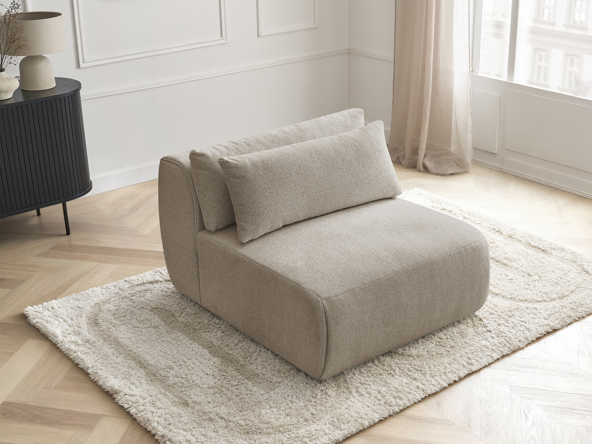 JANA 1-zits chaise longue met hoofdsteun voor modulaire bank, gemêleerde stof