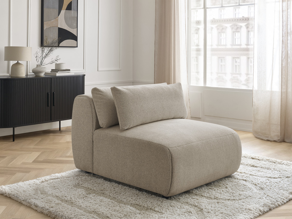 JANA 1-zits chaise longue met hoofdsteun voor modulaire bank, gemêleerde stof