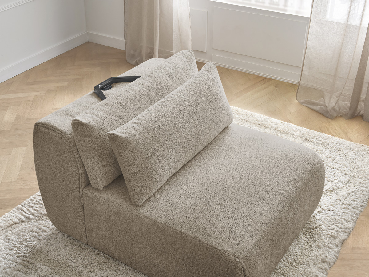 JANA 1-zits chaise longue met hoofdsteun voor modulaire bank, gemêleerde stof