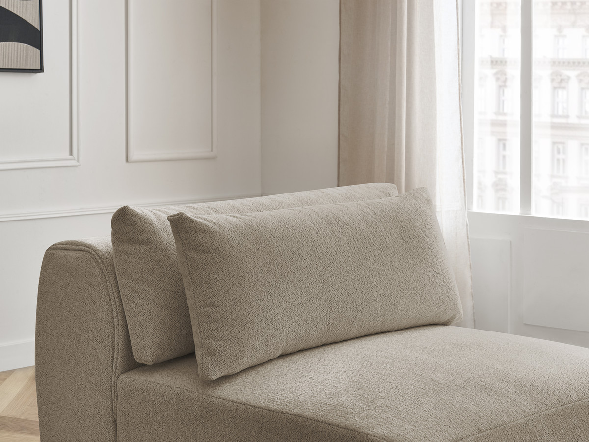 JANA 1-zits chaise longue met hoofdsteun voor modulaire bank, gemêleerde stof