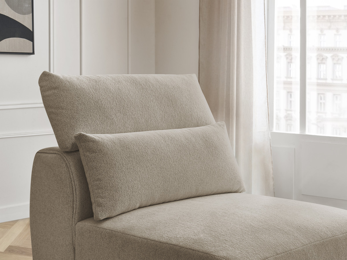 JANA 1-zits chaise longue met hoofdsteun voor modulaire bank, gemêleerde stof