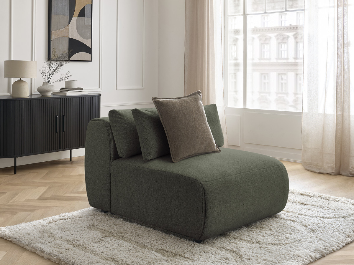 JANA 1-zits chaise longue met hoofdsteun voor modulaire bank, gemêleerde stof