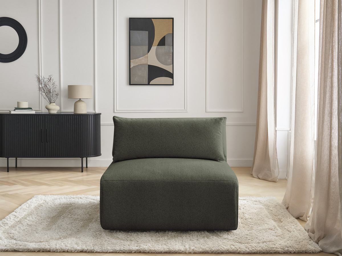 Chauffeuse 1 place avec têtière pour canapé modulable JANA chiné vert — vue 5