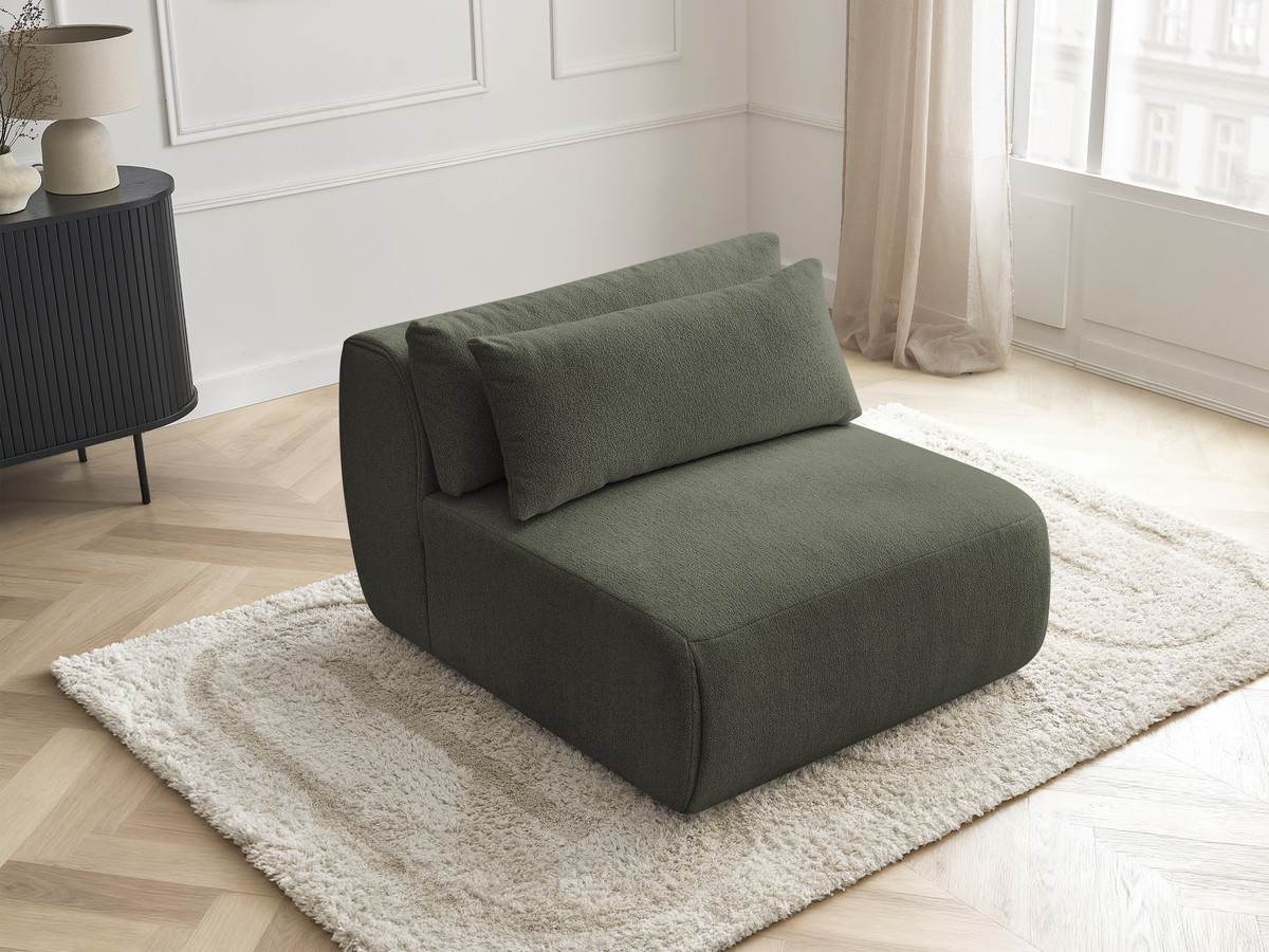 JANA 1-zits chaise longue met hoofdsteun voor modulaire bank, gemêleerde stof