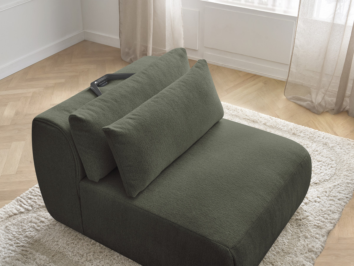 JANA 1-zits chaise longue met hoofdsteun voor modulaire bank, gemêleerde stof