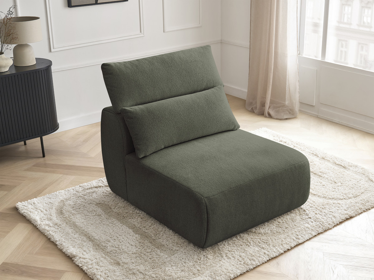 JANA 1-zits chaise longue met hoofdsteun voor modulaire bank, gemêleerde stof