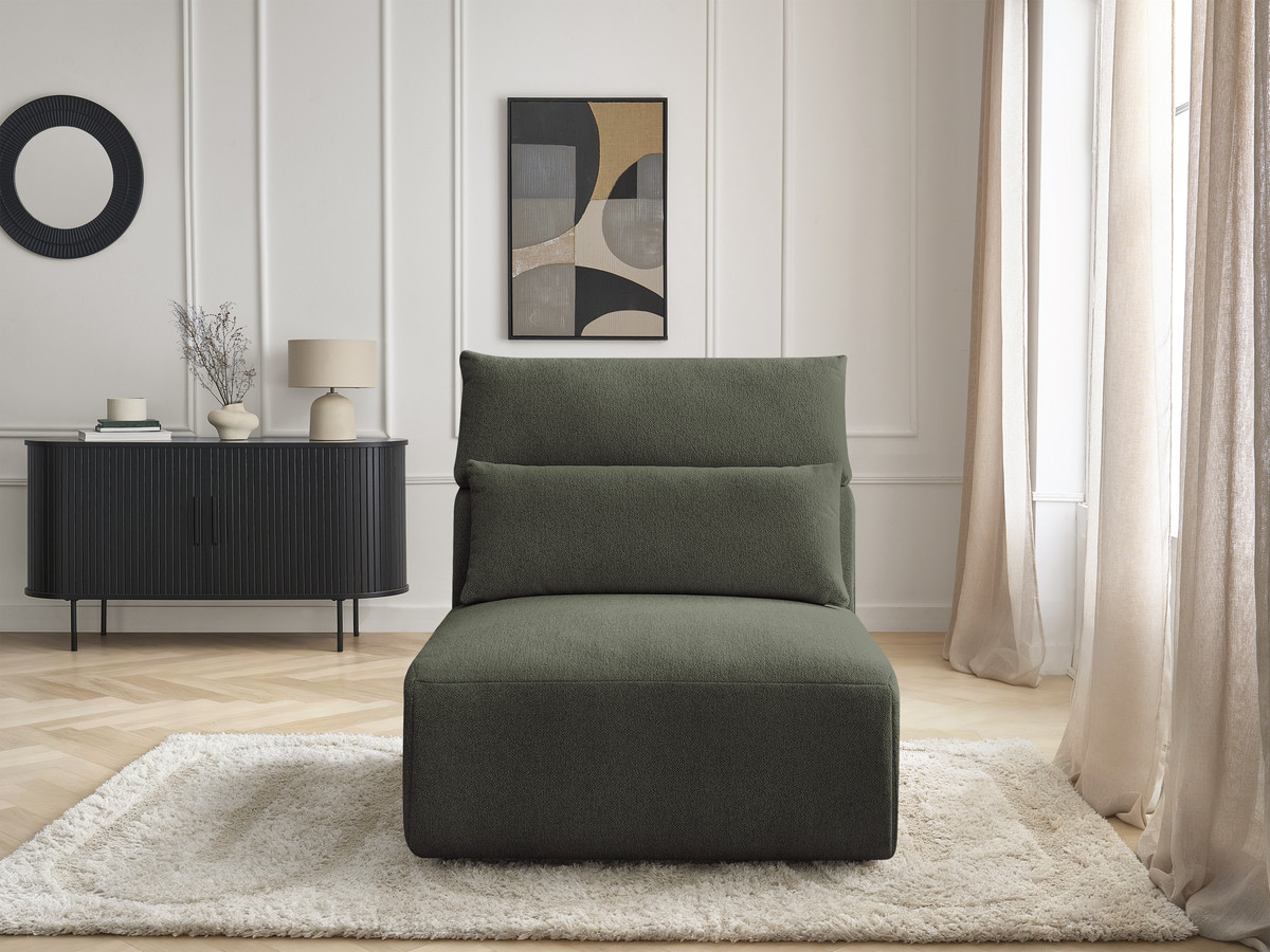 JANA 1-zits chaise longue met hoofdsteun voor modulaire bank, gemêleerde stof