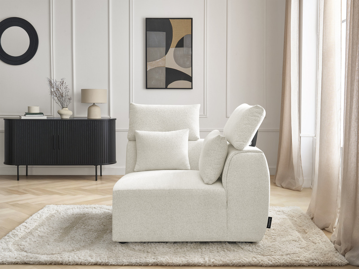 Hoekmeubel met hoofdsteun voor modulaire bank JANA in gemêleerde stof