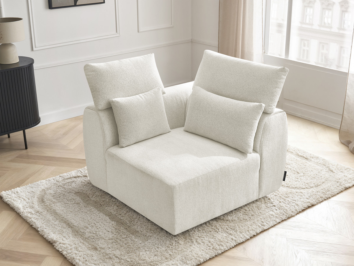 Hoekmeubel met hoofdsteun voor modulaire bank JANA in gemêleerde stof