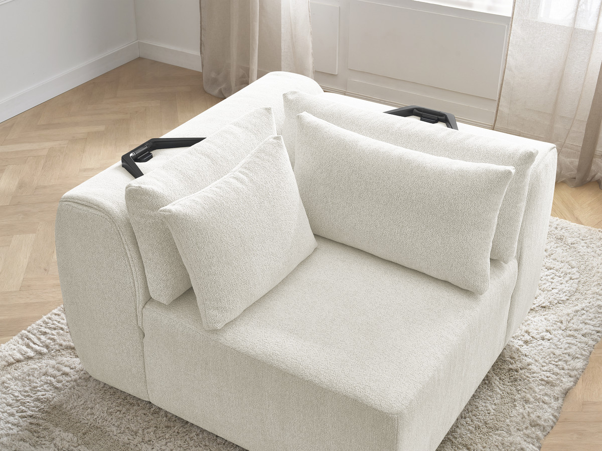 Hoekmeubel met hoofdsteun voor modulaire bank JANA in gemêleerde stof