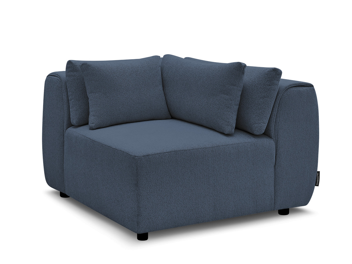 hoekmeubel met hoofdsteun voor modulaire bank jana in gemêleerde stof gekleurd blauw