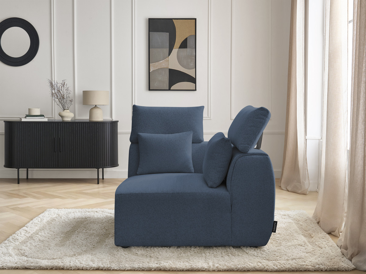 Hoekmeubel met hoofdsteun voor modulaire bank JANA in gemêleerde stof