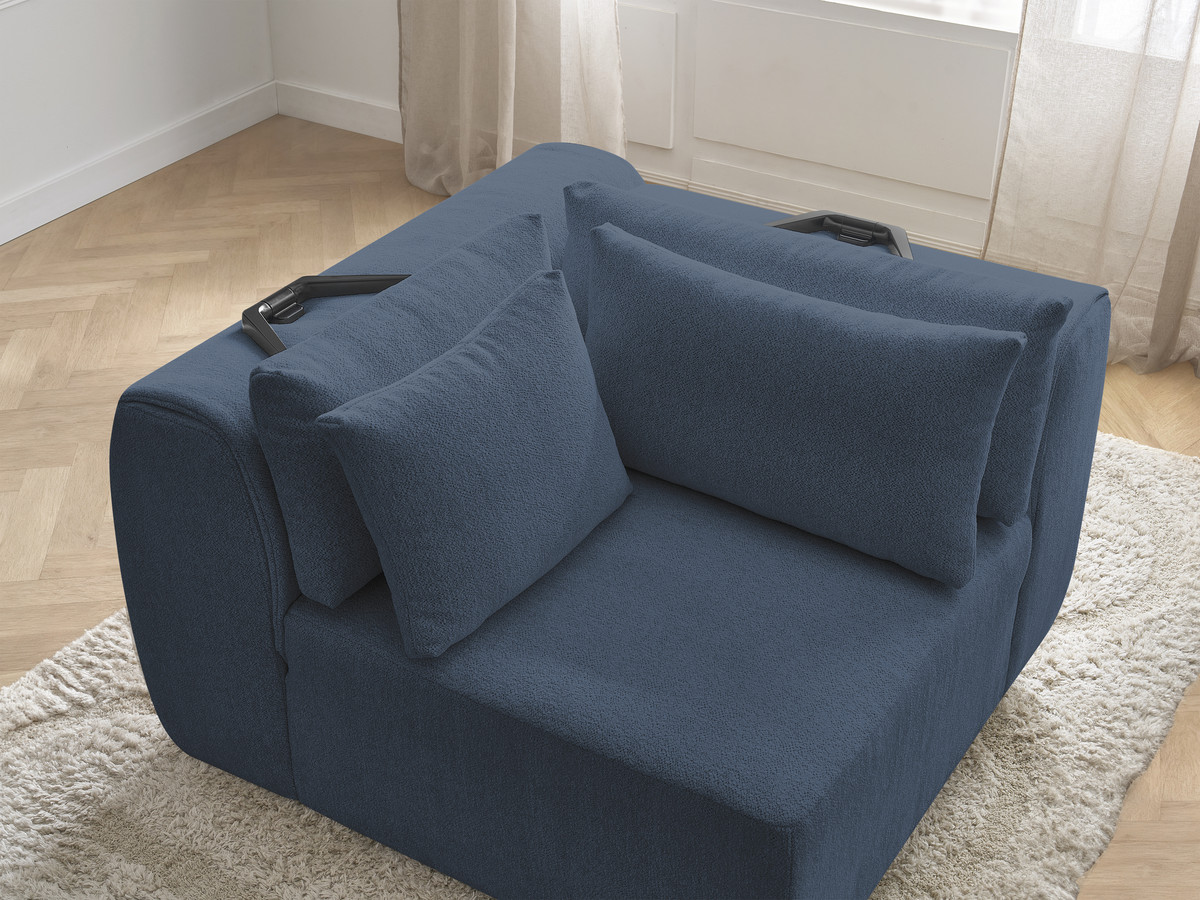 Hoekmeubel met hoofdsteun voor modulaire bank JANA in gemêleerde stof