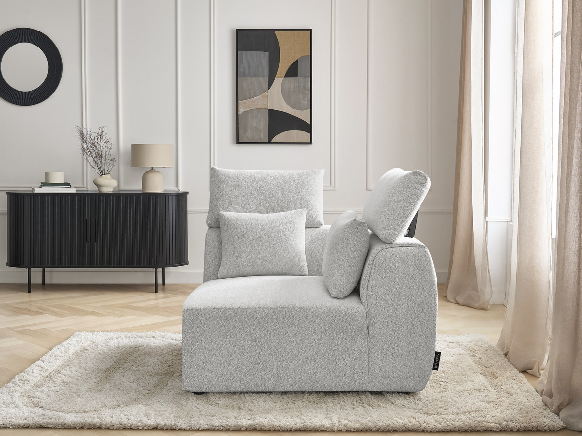 Hoekmeubel met hoofdsteun voor modulaire bank JANA in gemêleerde stof