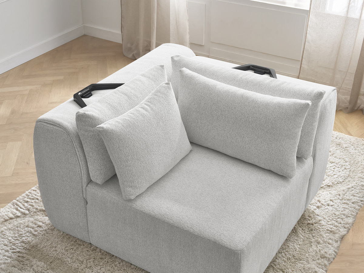 Hoekmeubel met hoofdsteun voor modulaire bank JANA in gemêleerde stof