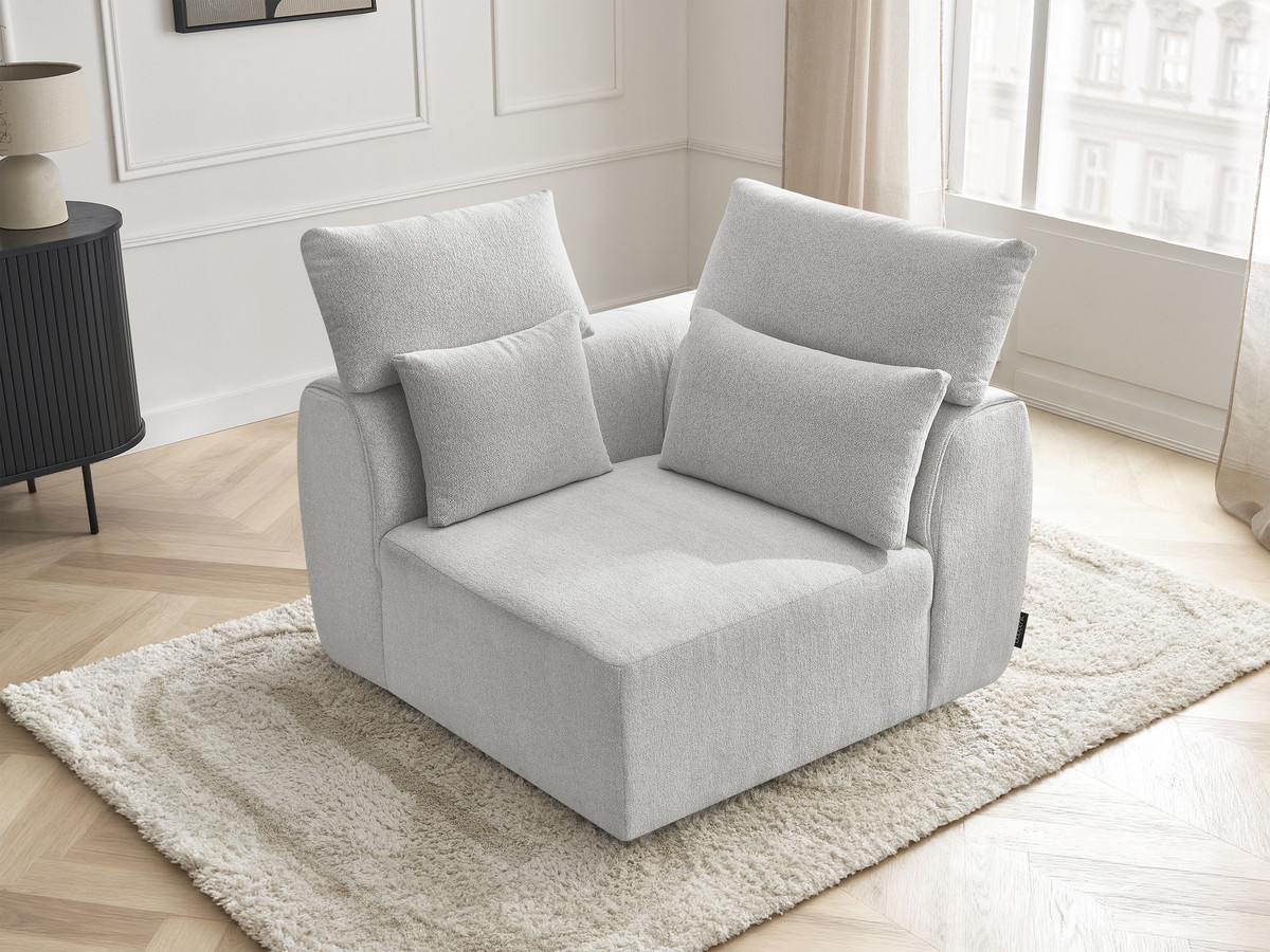 Hoekmeubel met hoofdsteun voor modulaire bank JANA in gemêleerde stof