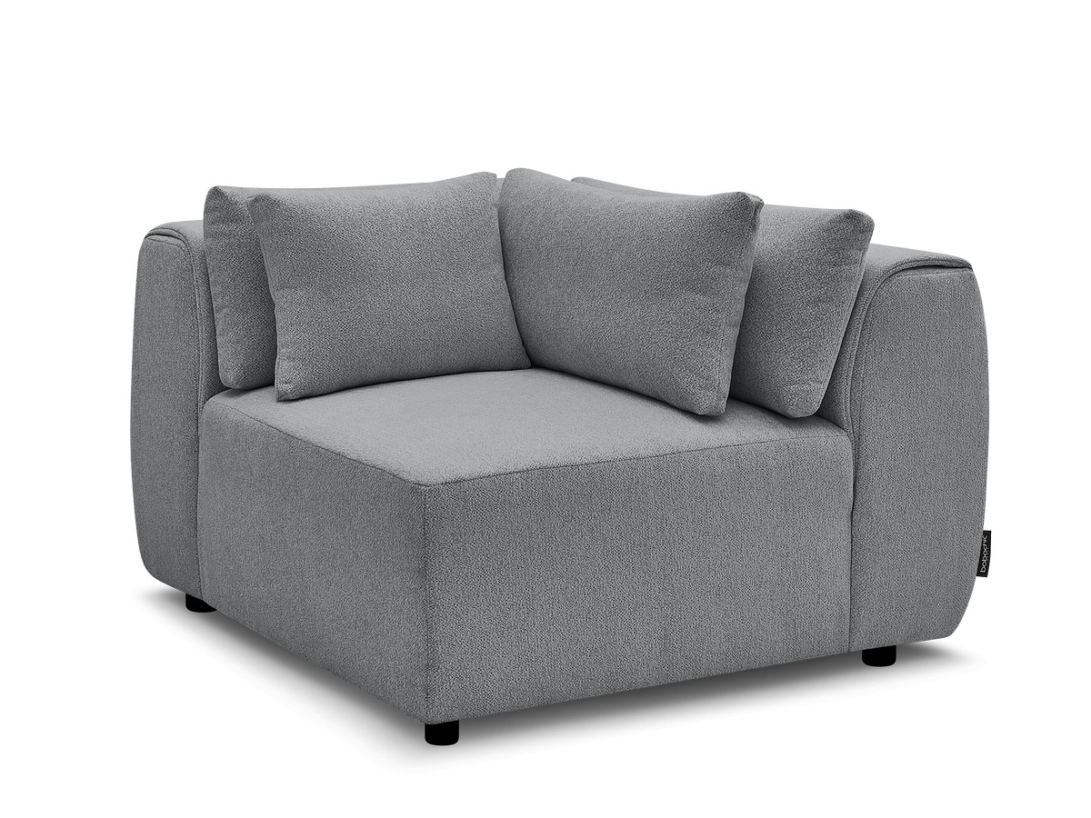 hoekmeubel met hoofdsteun voor modulaire bank jana in gemêleerde stof gekleurd donkergrijs