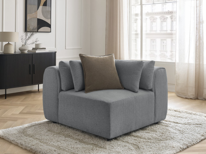 Angle avec têtière pour canapé modulable JANA tissu chiné
