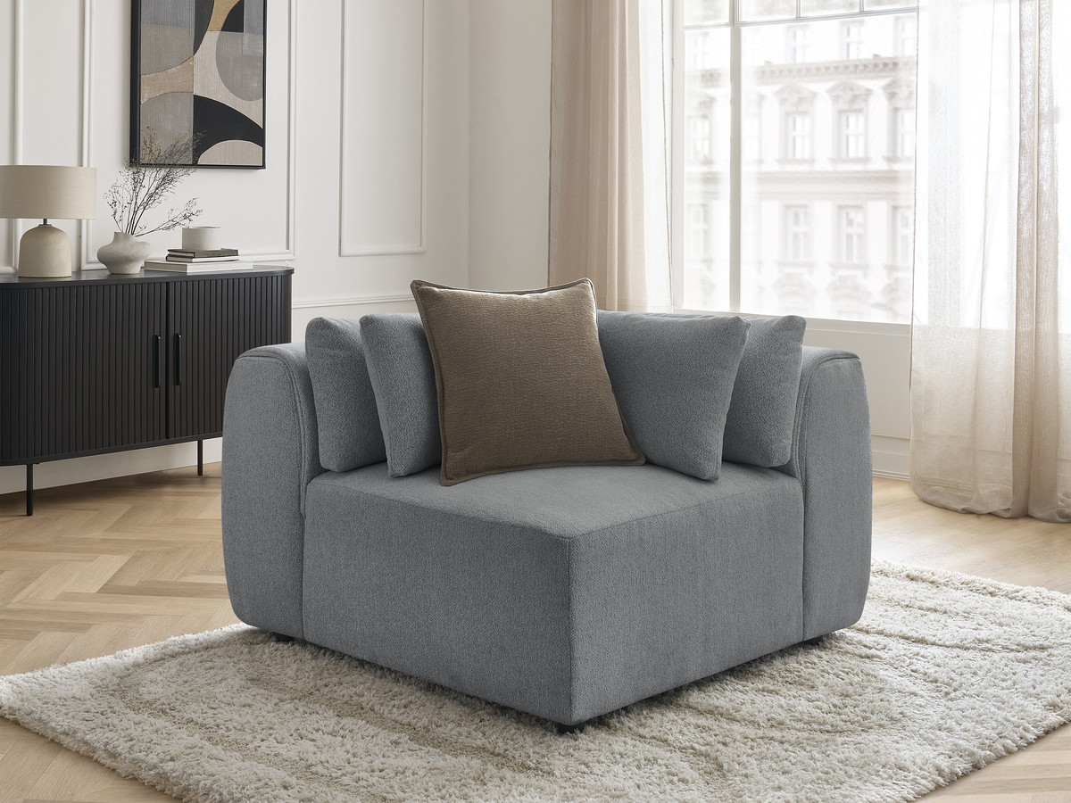 Hoekmeubel met hoofdsteun voor modulaire bank JANA in gemêleerde stof